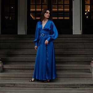 RTT - Satin Maxi Dress - Blue